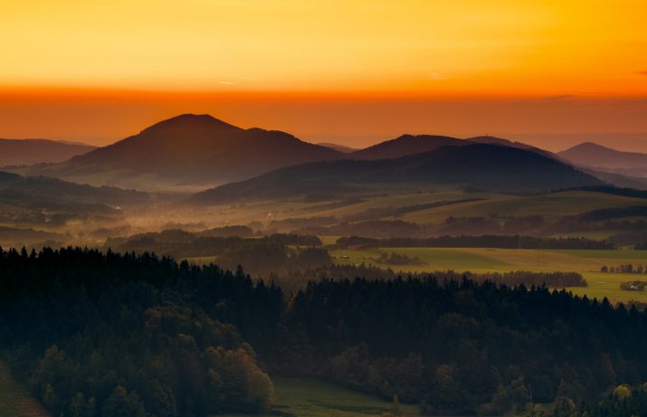 Lašsko po západu slunce